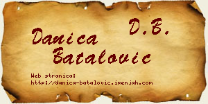 Danica Batalović vizit kartica